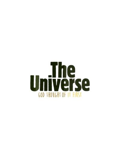 the universe god thought of it first lettering